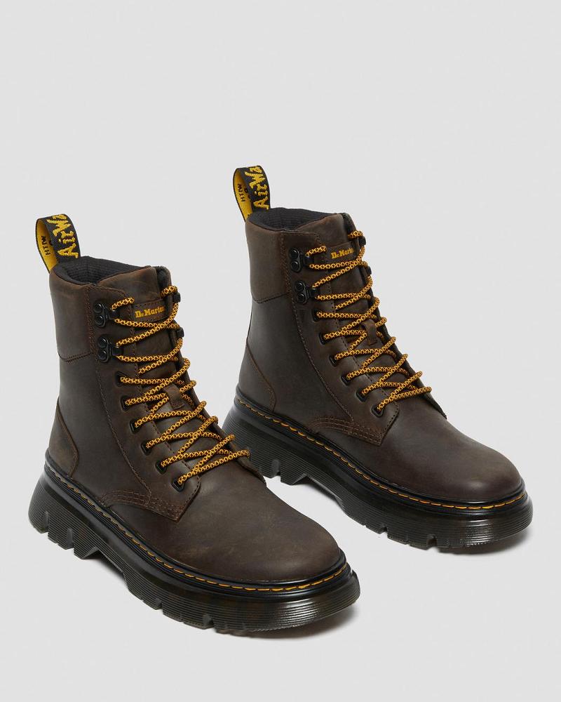 Men's Dr Martens Tarik Crazy Horse Leather Utility Ankle Boots Dark / Brown | AU 447ILH